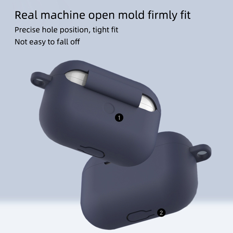 Silicone Protective Case for AirPods Pro Solid Color Apple Bluetooth Headset Soft Case Protective Cover Silicone Protective Case for AirPods Pro Solid Color Apple Bluetooth Headset Soft Case Protective Cover