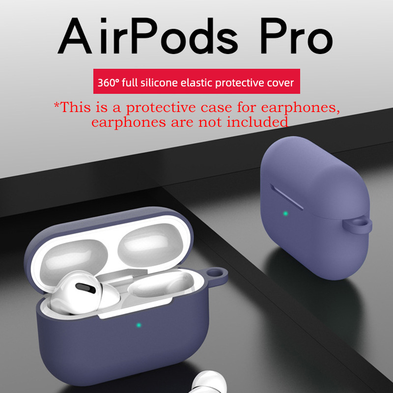 Silicone Protective Case for AirPods Pro Solid Color Apple Bluetooth Headset Soft Case Protective Cover Silicone Protective Case for AirPods Pro Solid Color Apple Bluetooth Headset Soft Case Protective Cover