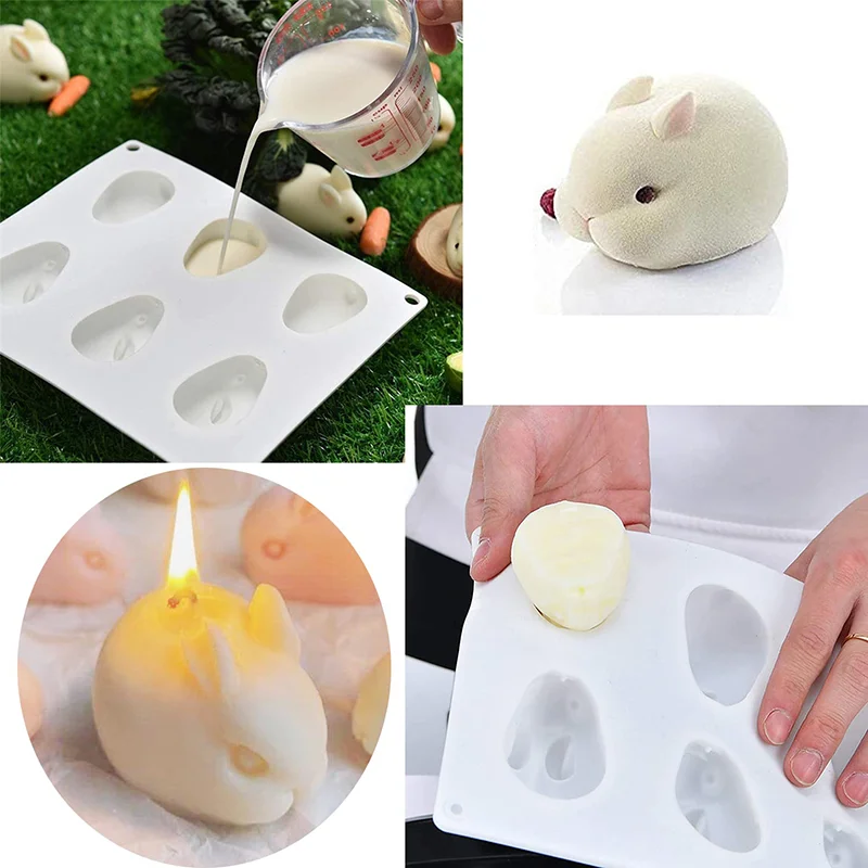Silicone Rabbit Mold Fondant Bunny Mold Chocolate Cake Mold 6-cavity Mousse Cake Decoration Dessert Baking Mold DIY Silicone Rabbit Mold Fondant Bunny Mold Chocolate Cake Mold 6-cavity Mousse Cake Decoration Dessert Baking Mold DIY