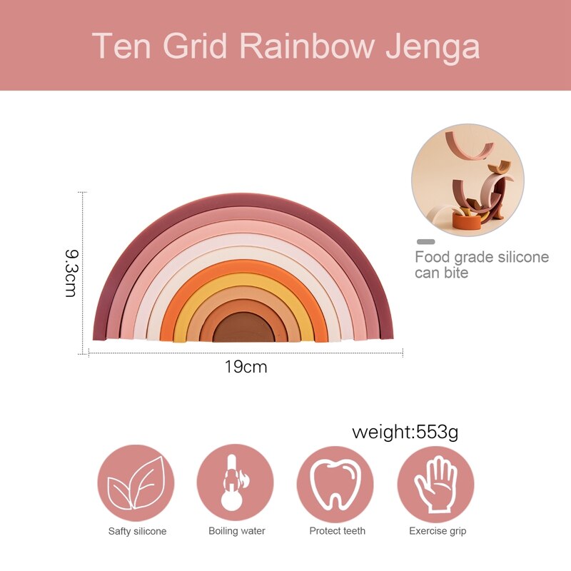 Silicone Rainbow Stacker Montessori Learning Silicone Rainbow Stacker Montessori Learning