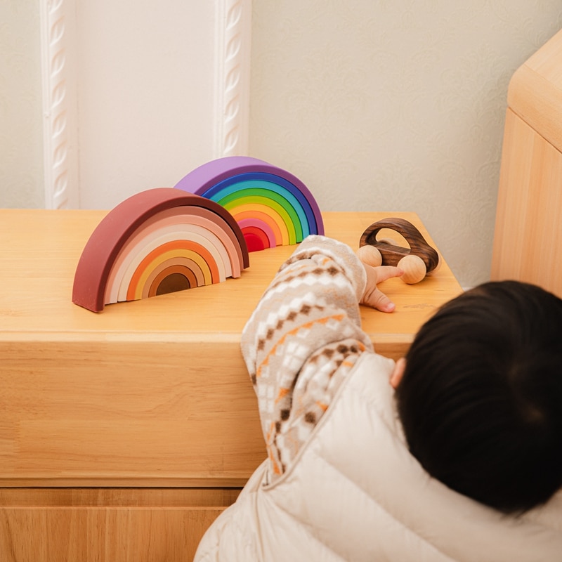 Silicone Rainbow Stacker Montessori Learning Silicone Rainbow Stacker Montessori Learning