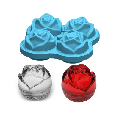Silicone Rose Ice Cube Mold with Lid