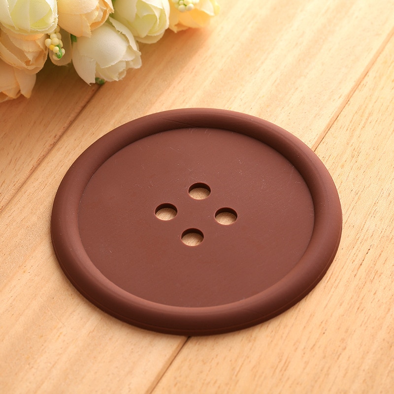 Silicone Round Button Coasters (5pcs)
