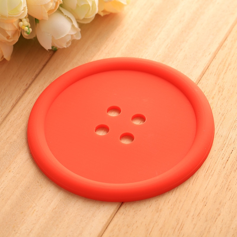 Silicone Round Button Coasters (5pcs)