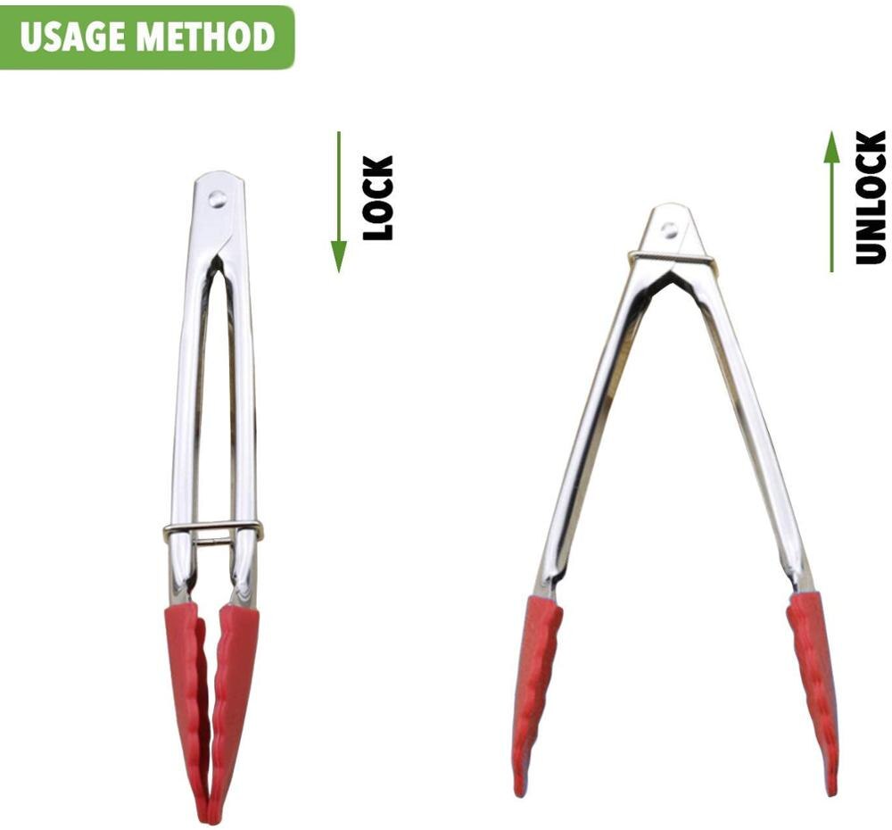 Silicone Tipped Tongs Kitchen Tool (3 pcs)