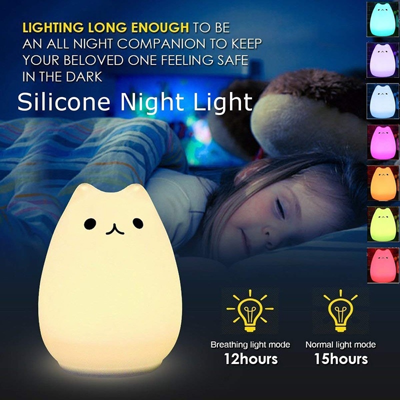Silicone Touch Sensor Kitty Night Light