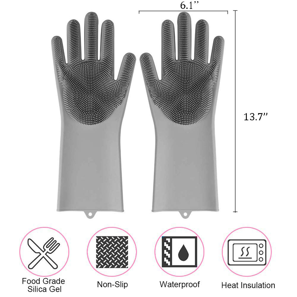 Silicone Washing Gloves with Bristles