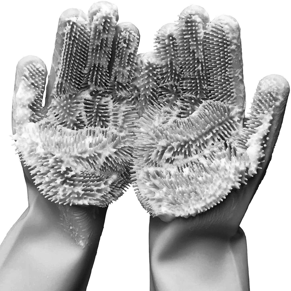 Silicone Washing Gloves with Bristles