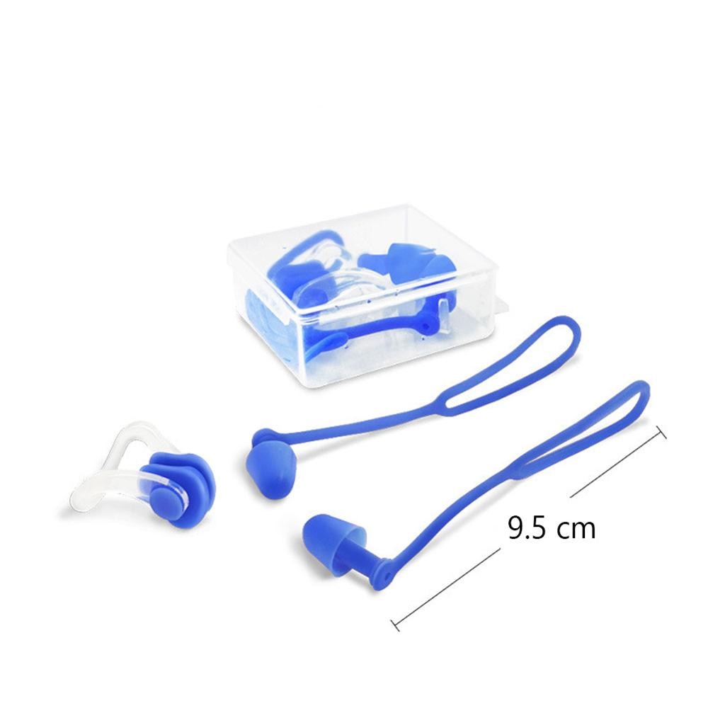 Silicone Waterproof Earplugs for Swimmers with Nose Clip