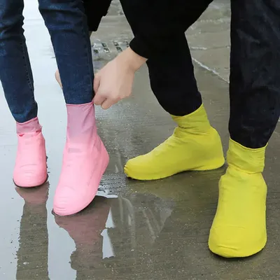Silicone Waterproof Shoe Covers Anti-Slip Rain Boots Unisex Sneakers Protector For Outdoor Rainy Day Reusable Rain Shoe