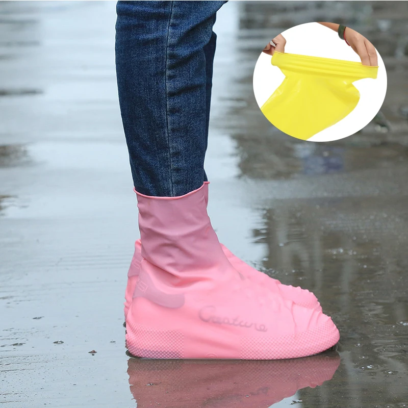 Silicone Waterproof Shoe Covers Anti-Slip Rain Boots Unisex Sneakers Protector For Outdoor Rainy Day Reusable Rain Shoe Silicone Waterproof Shoe Covers Anti-Slip Rain Boots Unisex Sneakers Protector For Outdoor Rainy Day Reusable Rain Shoe