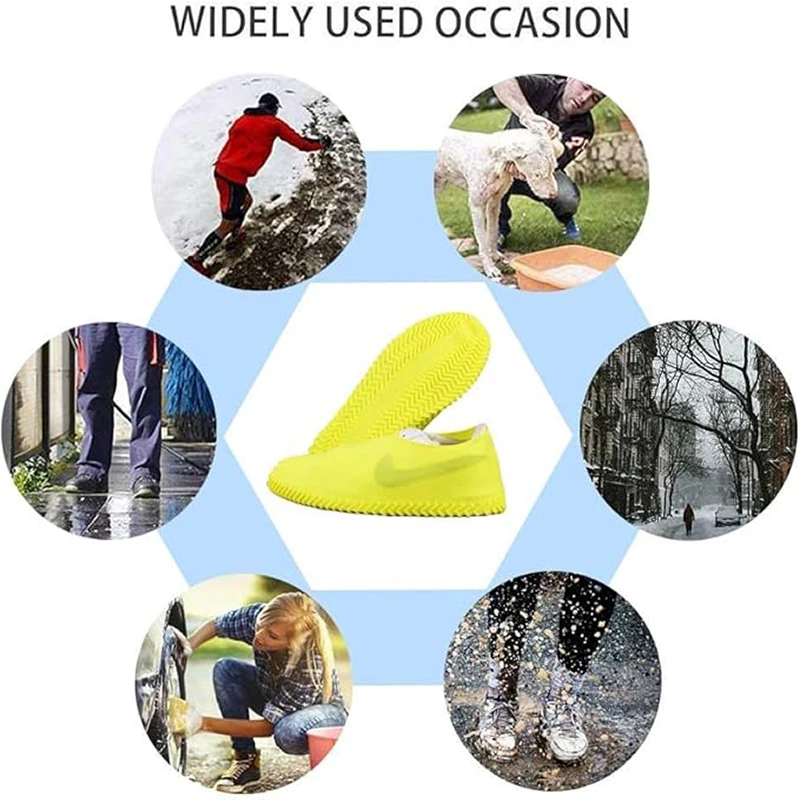 Silicone Waterproof Shoe Covers, Reusable Washable Resistant Outdoor Rainy Overshoes Protection Boots Rain Non-Slip Silicone Waterproof Shoe Covers, Reusable Washable Resistant Outdoor Rainy Overshoes Protection Boots Rain Non-Slip