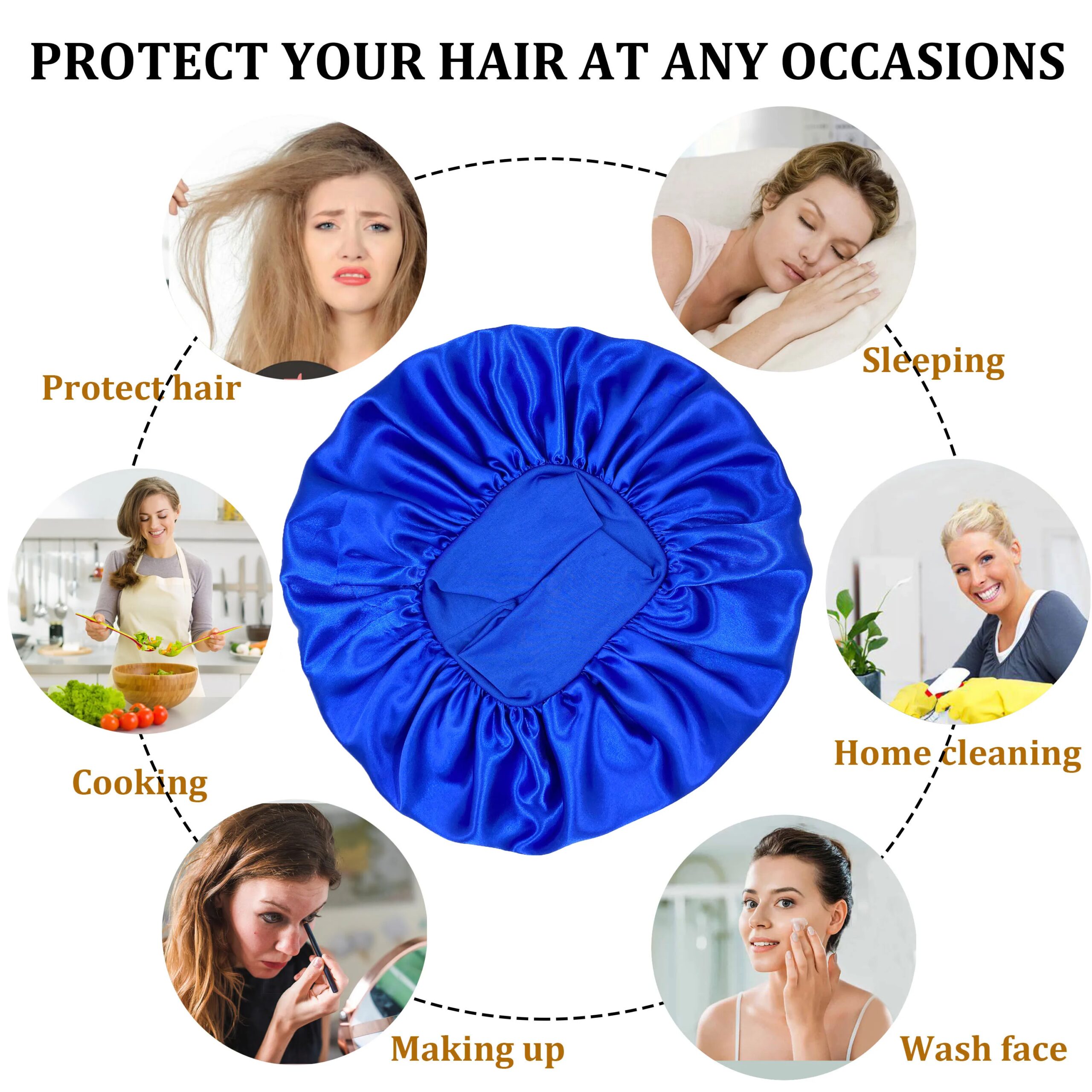 Silk Bonnet for Sleeping Satin Bonnet Hair Wrap for Sleeping Sleep Cap With Elastic Soft Band Big Bonnets for Women Silk Bonnet for Sleeping Satin Bonnet Hair Wrap for Sleeping Sleep Cap With Elastic Soft Band Big Bonnets for Women