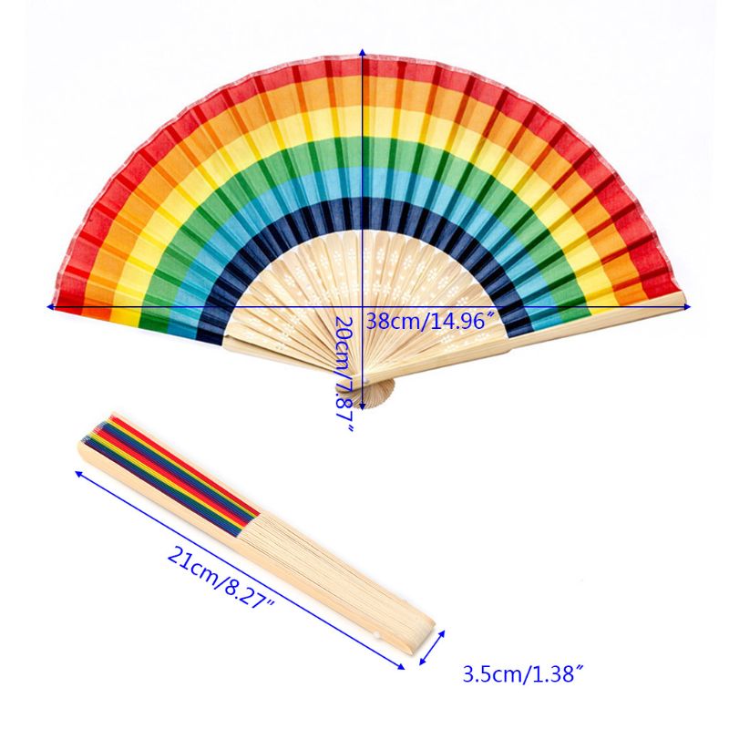 Silk Cloth Folding Rainbow Fan Silk Cloth Folding Rainbow Fan