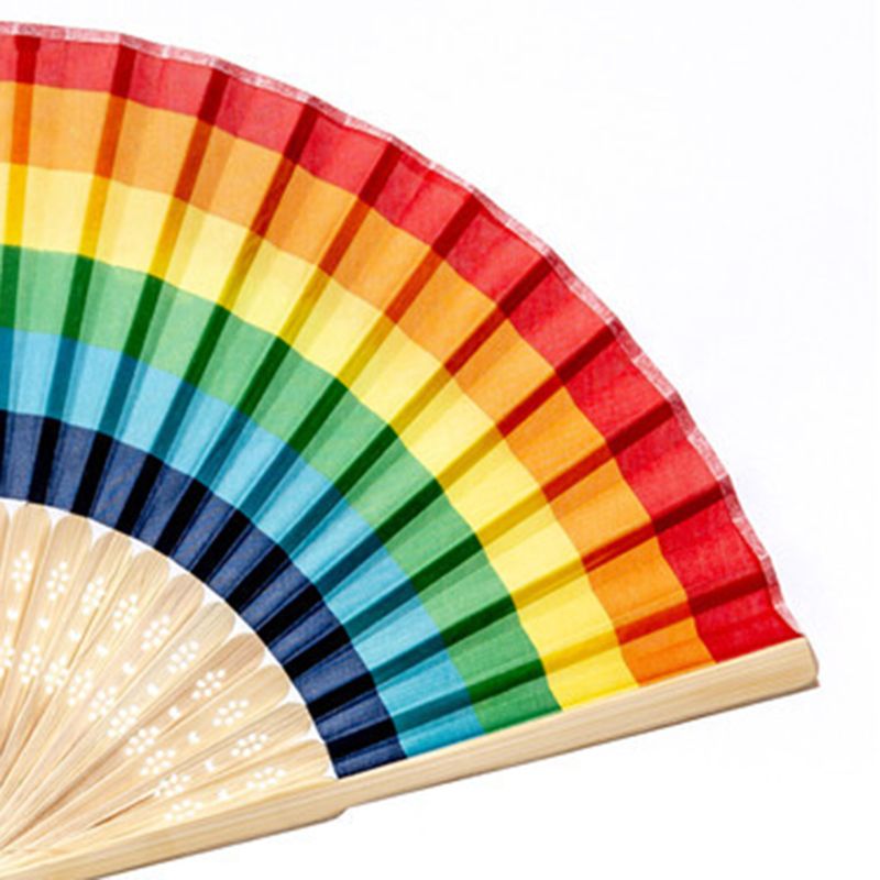 Silk Cloth Folding Rainbow Fan Silk Cloth Folding Rainbow Fan