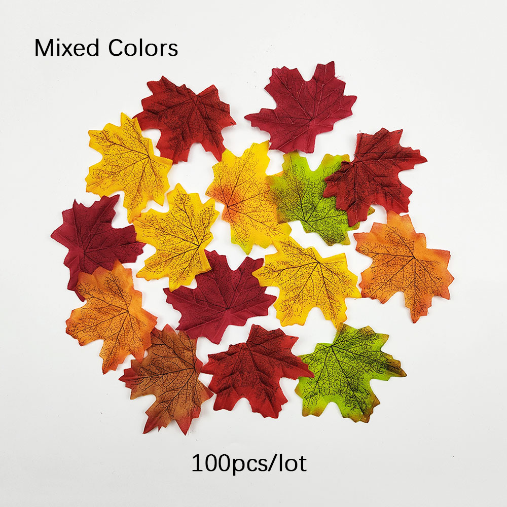 Silk Fake Maple Leaves Decor Silk Fake Maple Leaves Decor