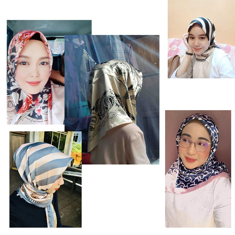 Silk Feel Polyester Square Head Scarf Silk Feel Polyester Square Head Scarf