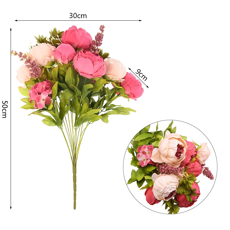 Silk Peonies Decorative Flowers 13Heads/Bunch Silk Peonies Decorative Flowers 13Heads/Bunch