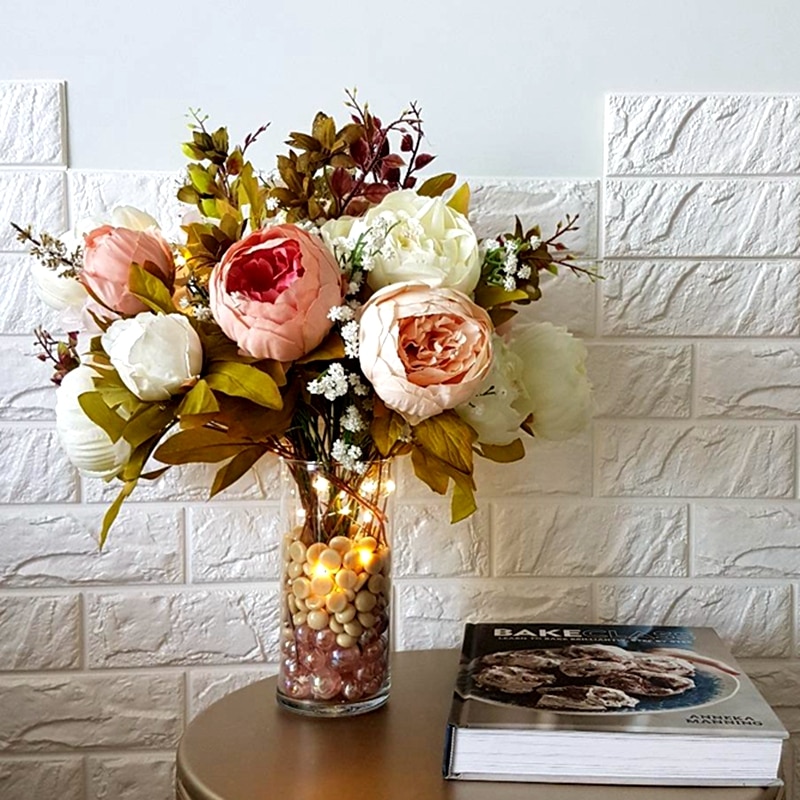 Silk Peonies Decorative Flowers 13Heads/Bunch Silk Peonies Decorative Flowers 13Heads/Bunch