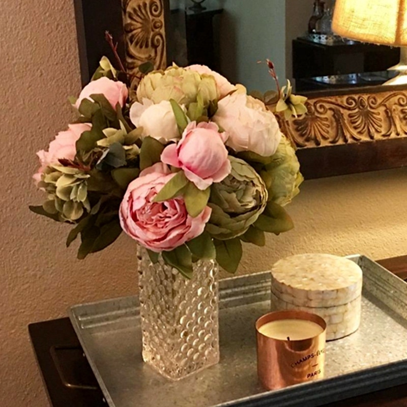 Silk Peonies Decorative Flowers 13Heads/Bunch Silk Peonies Decorative Flowers 13Heads/Bunch