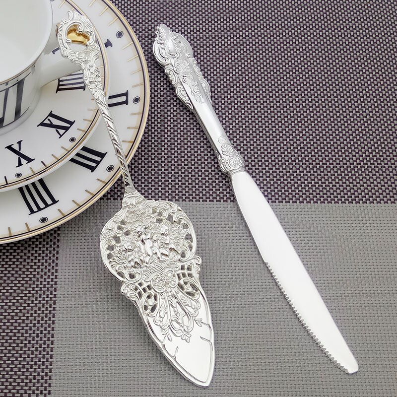 Silver Cake Knife and Server