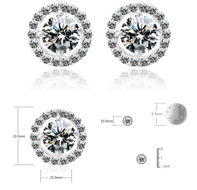 Silver Diamond Stud Earrings Ladies Jewelry Silver Diamond Stud Earrings Ladies Jewelry