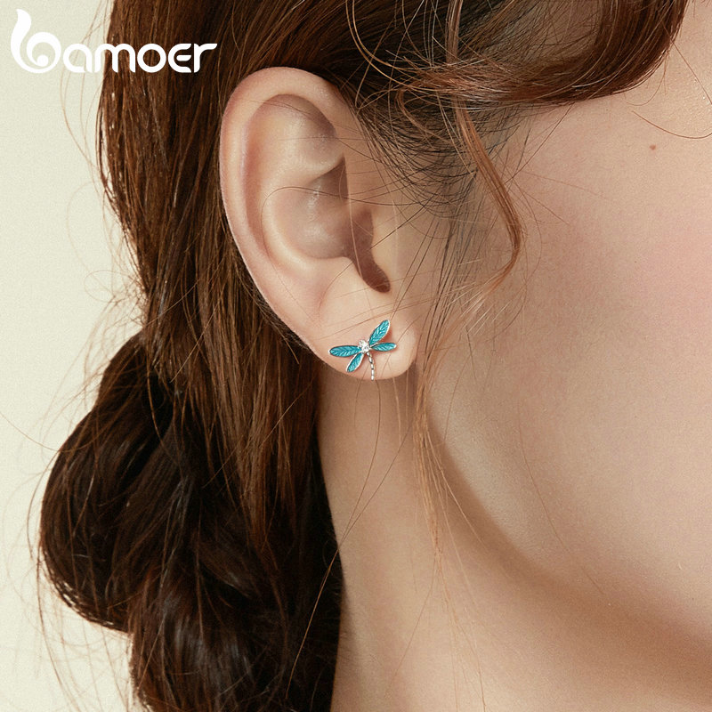 Silver Dragonfly Earrings for Women