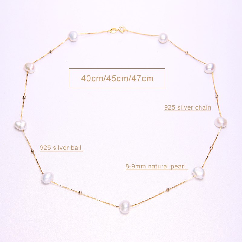 Silver Freshwater Pearls Necklace
