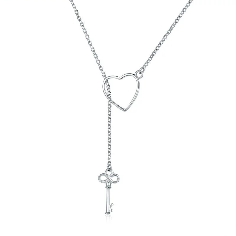 Silver Heart Necklace Chain Link Silver Heart Necklace Chain Link