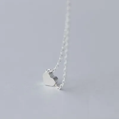 Silver Heart Pendant Necklace Ladies Jewelry