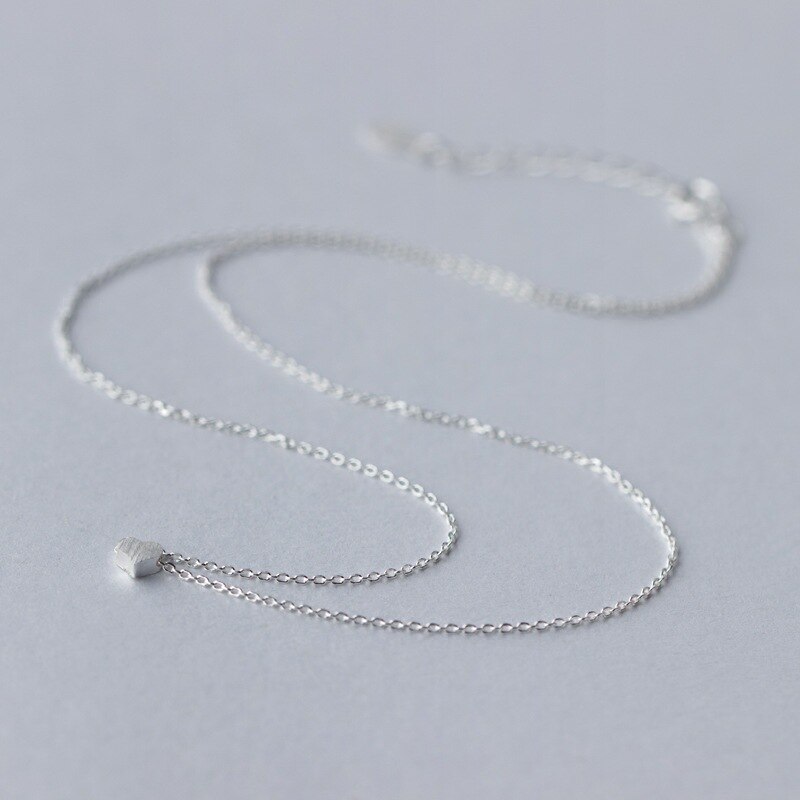 Silver Heart Pendant Necklace Ladies Jewelry