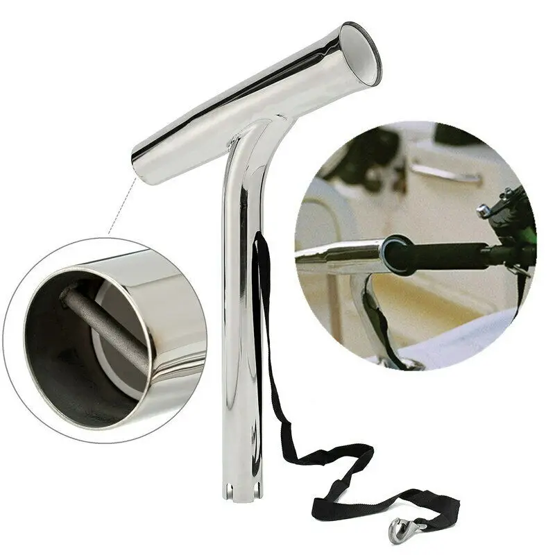 Silver Highly Polished Stainless Steel Outrigger Fishing Rod Holder, Stylish Boat Accessories, 2Pcs