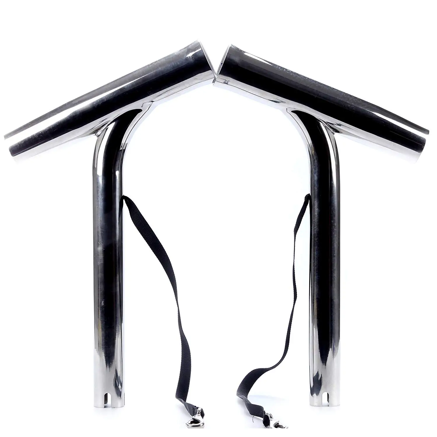 Silver Highly Polished Stainless Steel Outrigger Fishing Rod Holder, Stylish Boat Accessories, 2Pcs