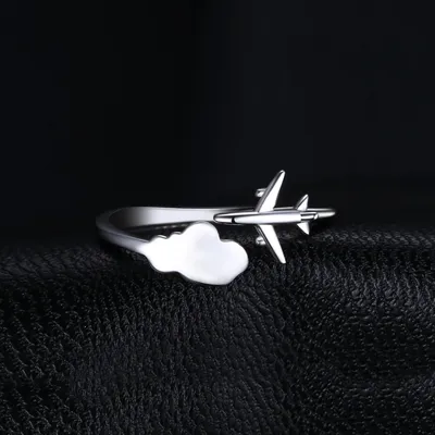 Silver Jewellery Airplane Ring