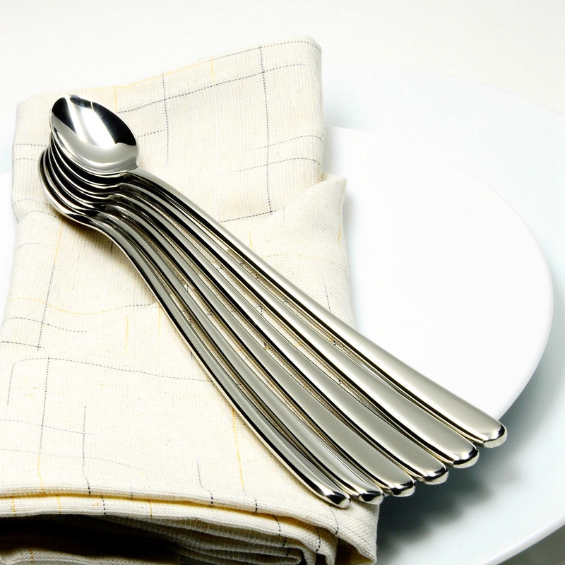Silver Long Handle Teaspoons (6 Pcs)