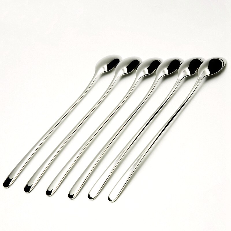 Silver Long Handle Teaspoons (6 Pcs)