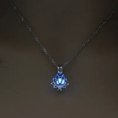 Silver Luminous Lotus Necklace