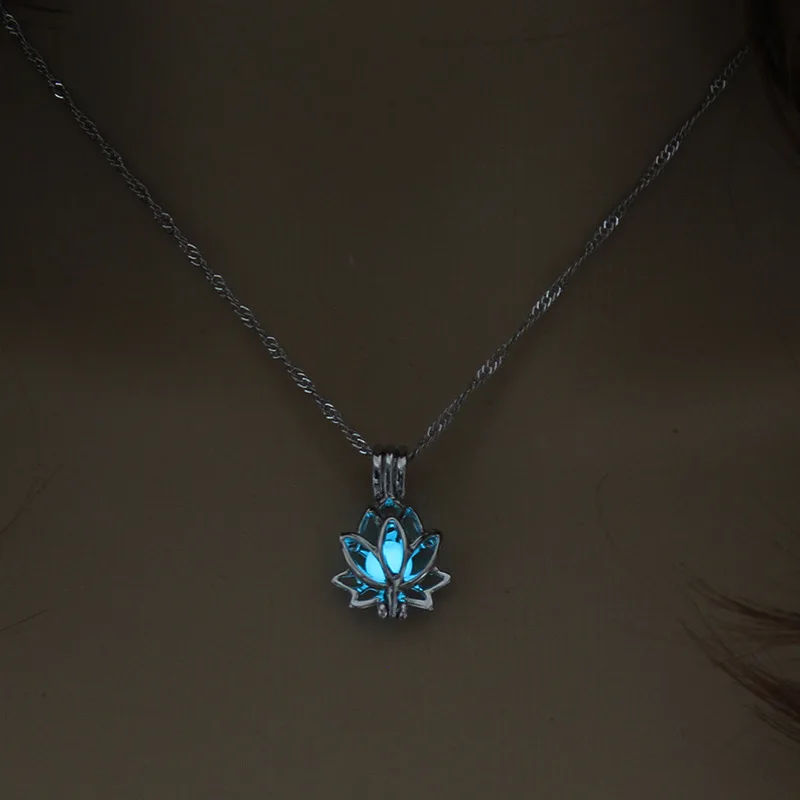 Silver Luminous Lotus Necklace