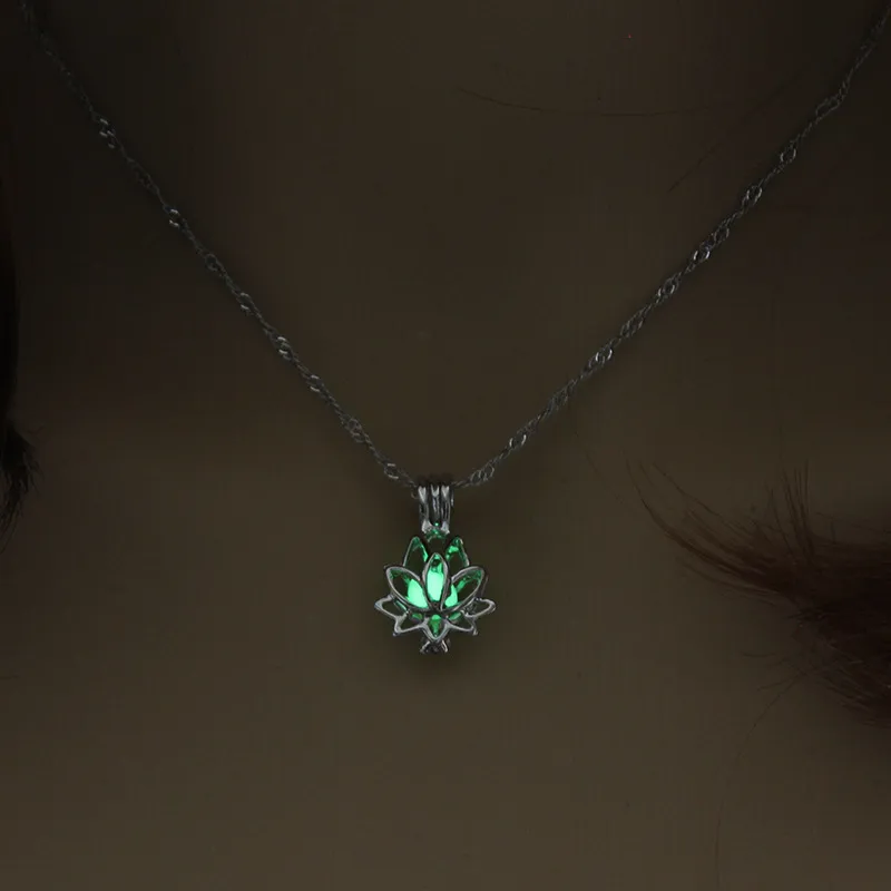 Silver Luminous Lotus Necklace