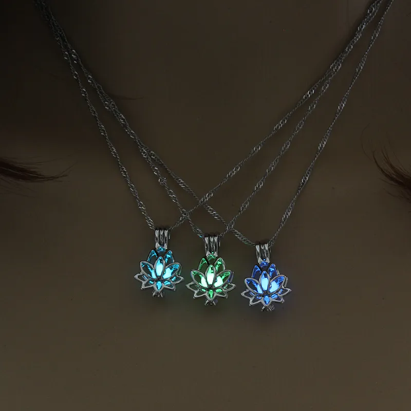 Silver Luminous Lotus Necklace