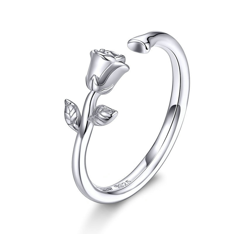 Silver Rose Ring Adjustable Size Silver Rose Ring Adjustable Size