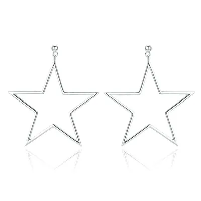 Silver Star Earrings for Women