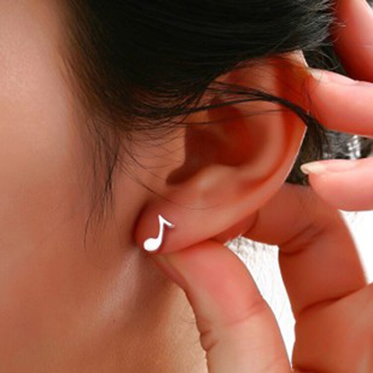 Silver Stud Music Note Earrings Silver Stud Music Note Earrings