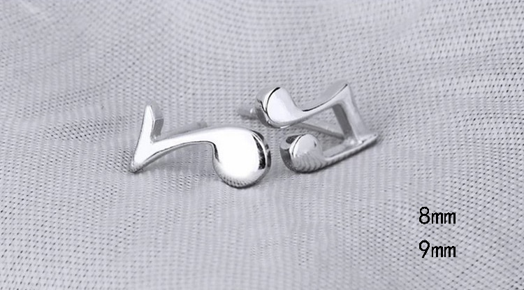 Silver Stud Music Note Earrings Silver Stud Music Note Earrings