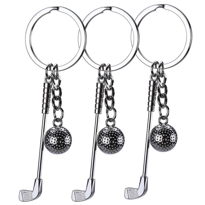 Silver Zinc Alloy Golf Keychain Silver Zinc Alloy Golf Keychain