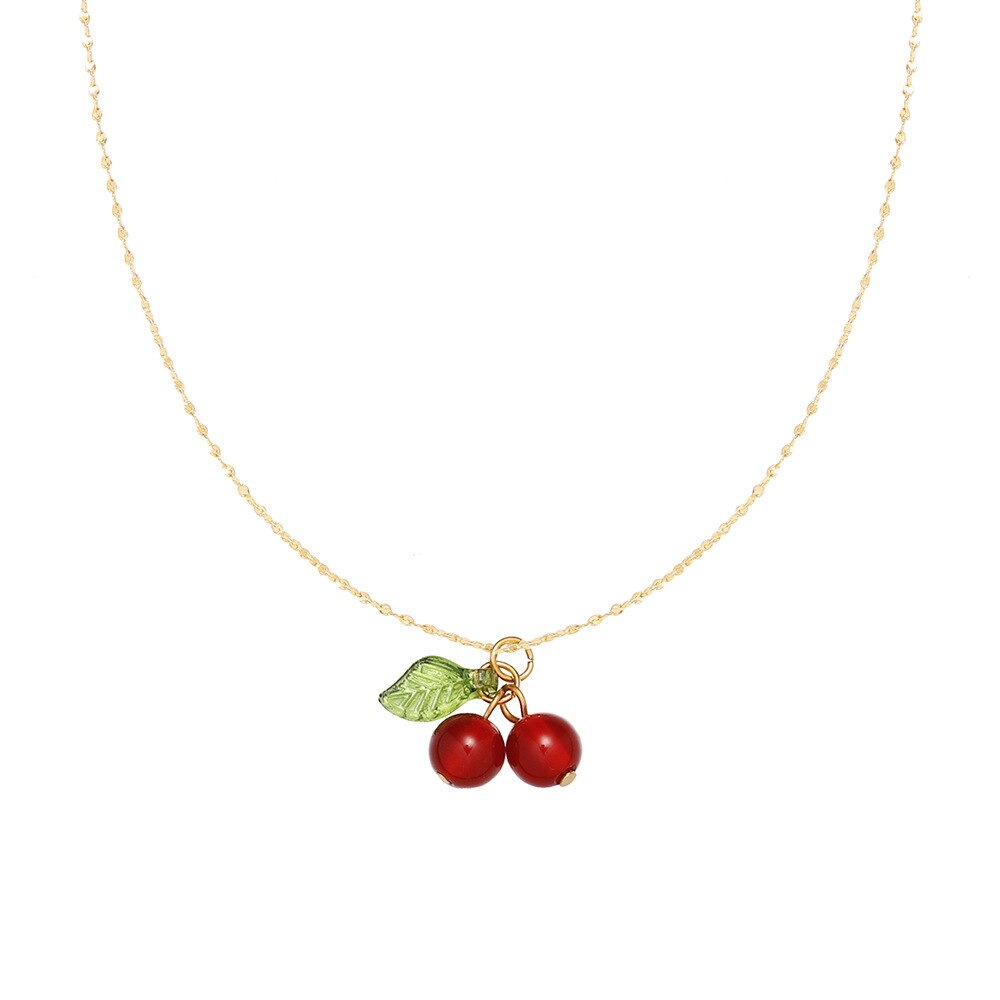 Simple Cherry Necklace for Any Occassion Simple Cherry Necklace for Any Occassion