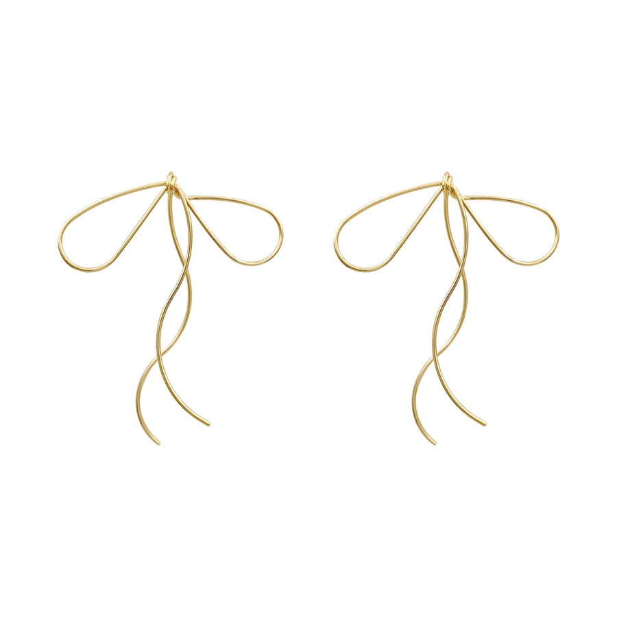 Simple Knot Korean Style Bow Tie Earrings (1 Pair)