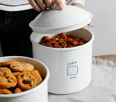 Simple White Plastic Cookie Jar