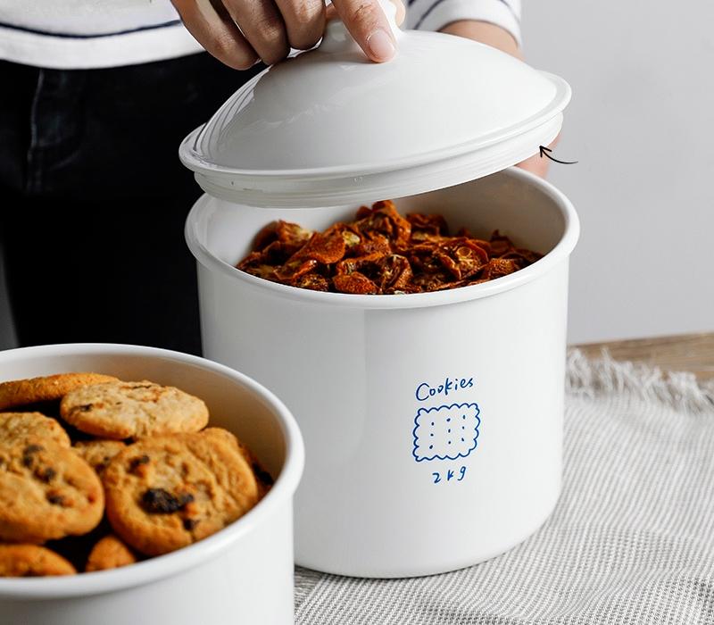 Simple White Plastic Cookie Jar