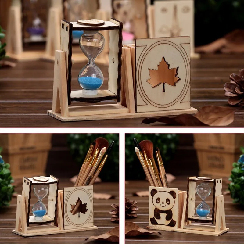 Simple Wooden Single Hourglass Pen Holder Student Desk Decoration Exquisite Creative Pencil Holder Decoration Gift Simple Wooden Single Hourglass Pen Holder Student Desk Decoration Exquisite Creative Pencil Holder Decoration Gift